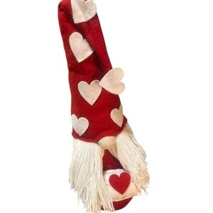 Valentine’s Day Gnome Plush Heart Hat Figurine Weighted Decor 21.5"